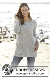 Evening Promenade Jumper / DROPS 178-1 - Jumper with round neck and pockets in DROPS Air. Sizes S - XXXL.