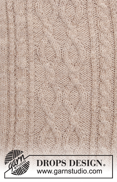 Morgan's Daughter Jacket / DROPS 179-14 - Veste avec col châle, torsades et forme trapèze, tricotée de haut en bas. Du S au XXXL
Se tricote en DROPS Flora.