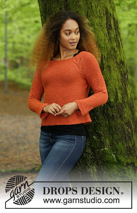 Autumn Vines / DROPS 179-30 - Jumper with leaf pattern and raglan, knitted top down. Size: S - XXXL
Piece is knitted in DROPS Alpaca.