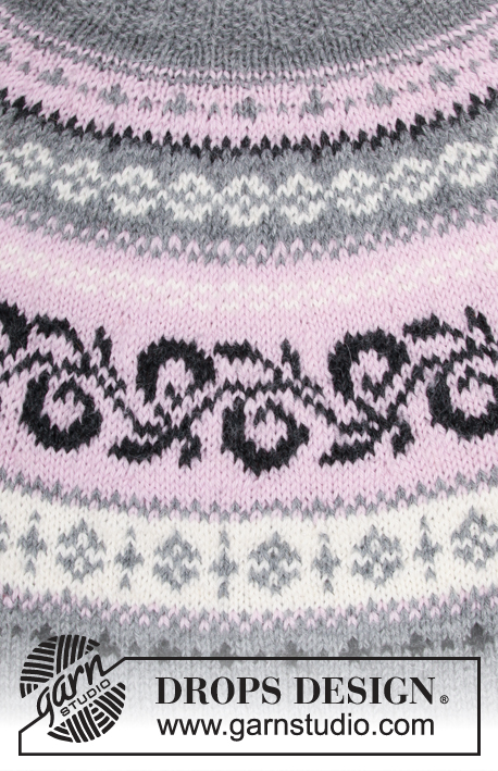 Telemark / DROPS 179-9 - Gebreide trui met ronde pas en veelkleurig Noors patroon, van boven naar beneden gebreid. Maten S - XXXL. 
Het werk wordt gebreid in DROPS Merino Extra Fine.