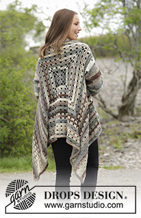 Ginevra / DROPS 180-20 - Crochet jacket worked in a square with lace pattern. Sizes S - XXXL.
The piece is crocheted in DROPS Big Delight.