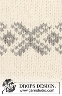 Nordkapp / DROPS 180-6 - Bluse med flerfarvet norsk mønster og slids i siden. Størrelse S - XXXL.
Arbejdet er strikket i DROPS Andes. 

