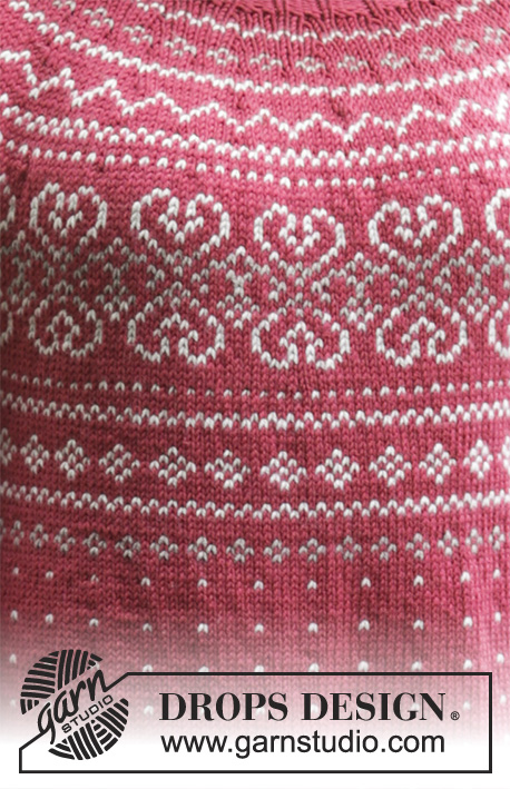 Rosendal Jumper / DROPS 181-2 - Knitted jumper with round yoke and multi-colored Norwegian pattern, worked top down. Sizes S - XXXL.
The piece is worked in DROPS Merino Extra Fine.