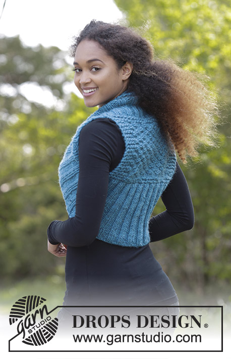 Neap Tide / DROPS 181-24 - Knitted vest with textured pattern and rib. Sizes S - XXXL.
The piece is worked in DROPS Andes.