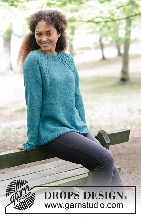 Arendal / DROPS 181-7 - Knitted jumper with cables and raglan, worked top down. Sizes S - XXXL.
The piece is worked in DROPS Puna.