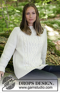 Polar Days / DROPS 184-7 - Knitted sweater with cables and raglan. Sizes S - XXXL.
The piece is worked in DROPS Karisma.