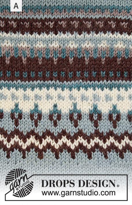 Dalvik / DROPS 185-1 - Komplet składa się z: męskiego swetra na drutach, z reglanem, zaokrąglonym karczkiem i żakardem norweskim; oraz czapki na drutach z żakardem norweskim. Od S do XXXL.
Z włóczki DROPS Karisma.