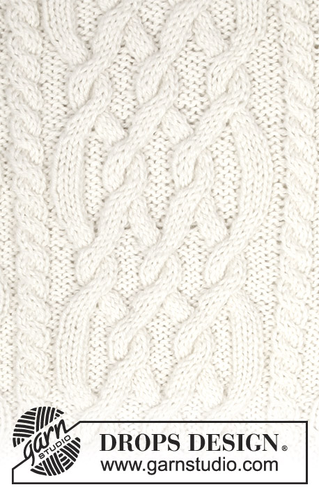 Aure / DROPS 185-9 - Pulôver para homem tricotado com cavas raglan e torcidos. Do S ao XXXL
Tricota-se em DROPS Karisma ou Sky.