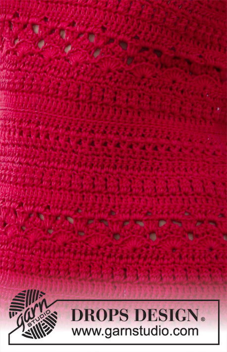 Belladonna / DROPS 187-5 - Vestido crochetado em ponto texturado, em DROPS Muskat. Do S ao XXXL