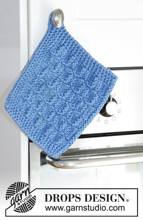 Cefalu / DROPS 189-17 - Knitted potholder with textured pattern. The piece is worked in 2 strands DROPS Paris.