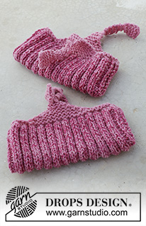 Be a Doll / DROPS 189-22 - Knitted slippers with rib and garter stitch. Sizes 35 - 43. The piece is worked in 2 strands DROPS Fabel.