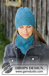 Winter Twist / DROPS 192-14 - Knitted hat in DROPS Merino Extra Fine. The piece is worked with textured pattern.
Knitted neck warmer in DROPS Merino Extra Fine. The piece is worked with textured pattern.
Knitted wrist warmers in DROPS Merino Extra Fine. The piece is worked with textured pattern.