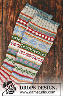 Winter Carnival Socks / DROPS 193-1 - Pruhované ponožky s norským vzorem pletené z příze DROPS Karisma. Velikost 35 - 46.