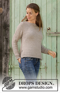 Wednesday Mood / DROPS 196-30 - Knitted sweater with raglan in DROPS Puna or DROPS Daisy. The piece is worked top down with texture. Sizes S - XXXL.