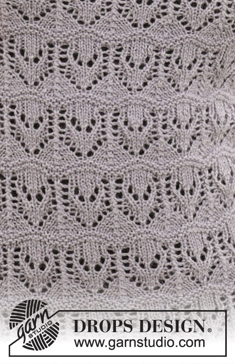 Erendis Pillow / DROPS 198-28 - Knitted pillow with lace pattern in DROPS BabyAlpaca Silk. Fits pillow 45 x 45 cm.