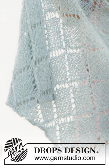Lucy in the Sky / DROPS 199-27 - Knitted shawl in DROPS Melody. The piece is worked top down with lace pattern.