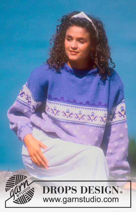 DROPS 20-1 - DROPS sweater with pattern borders in “Alaska”. Ladies and men’s sizes S – L.
