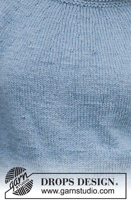 Blue November / DROPS 205-31 - Stickad tröja med ballongärmar i DROPS Nepal. Arbetet är stickat uppifrån och ner med runt ok. Storlek S-XXXL.