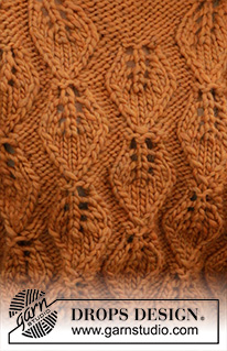 Leaf Play / DROPS 205-5 - Gebreide trui in DROPS Snow of DROPS Wish. Het werk wordt van boven naar beneden gebreid met raglan en bladpatroon. Maten S - XXXL.