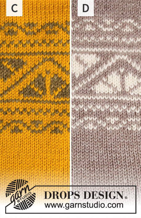Idun / DROPS 206-4 - Gebreide trui in DROPS Karisma. Het werk wordt van boven naar beneden gebreid met ronde pas en Scandinavisch patroon op de pas. Maten S - XXXL.