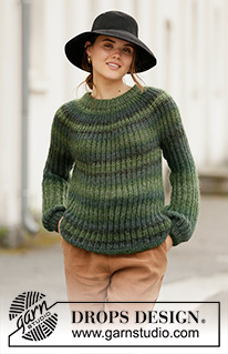 Winter Willow / DROPS 207-30 - Knitted sweater with English rib in DROPS Delight and DROPS Kid-Silk. Size: S - XXXL