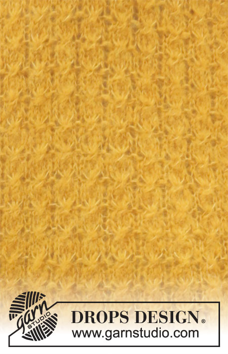 Golden Vintage / DROPS 207-34 - Pulôver tricotado em ponto de estrelas, em DROPS Brushed Alpaca Silk. Do S ao XXXL