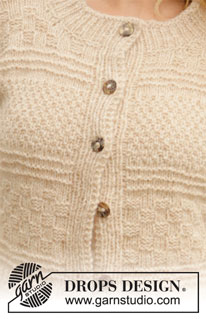 Weaving Memories Jacket / DROPS 207-36 - Sweter rozpinany na drutach, ściegiem strukturalnym, z włóczki DROPS Air. Od S do XXXL