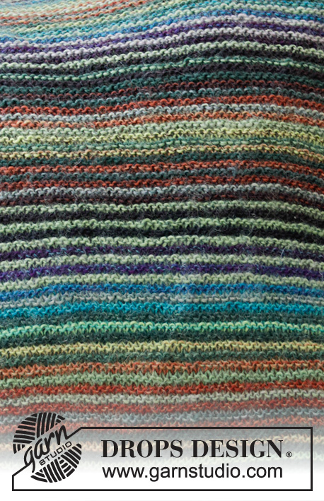 Autumn Lines / DROPS 207-47 - Knitted cushion cover with garter stitch and stripes in DROPS Delight. Fits cushion size 50x50 cm.