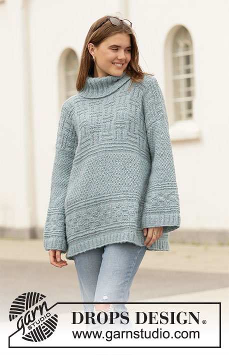 Inner City / DROPS 207-9 - Knitted long sweater in DROPS Air. The piece is worked with textured pattern. Sizes S - XXXL.