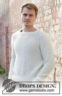 Carly Pullover / DROPS 208-1 - Knitted jumper with raglan for men, worked top down. Sizes S - XXXL. The piece is worked with DROPS Air.
