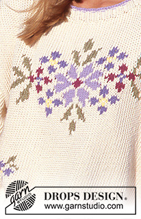 Counting Wildflowers / DROPS 21-8 - DROPS sweater with flower pattern in “Paris”.