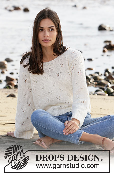 Butterfly Explosion / DROPS 210-11 - Knitted sweater in DROPS Air. The piece is worked with lace pattern. Sizes XS - XXL.