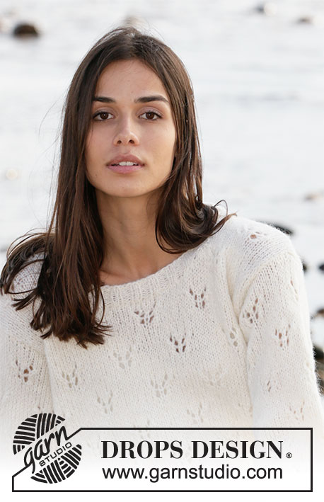 Butterfly Explosion / DROPS 210-11 - Knitted jumper in DROPS Air. The piece is worked with lace pattern. Sizes XS - XXL.