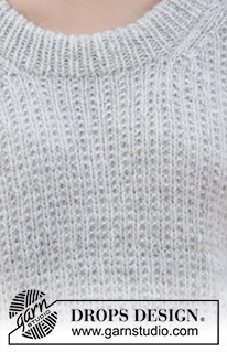 Rainy Day Sweater / DROPS 210-5 - Maglione ai ferri con motivo a punto fantasia in DROPS Air. Taglie: Dalla S alla XXXL