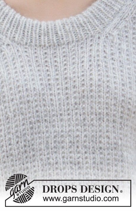Rainy Day Sweater / DROPS 210-5 - Kötött pulóver struktúramintával, DROPS Air fonalból. Méret: S -XXXL