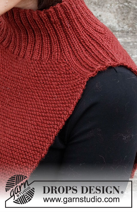 Roses so Red / DROPS 214-8 - Knitted hat and neck warmer with rib and cables in DROPS Karisma.
