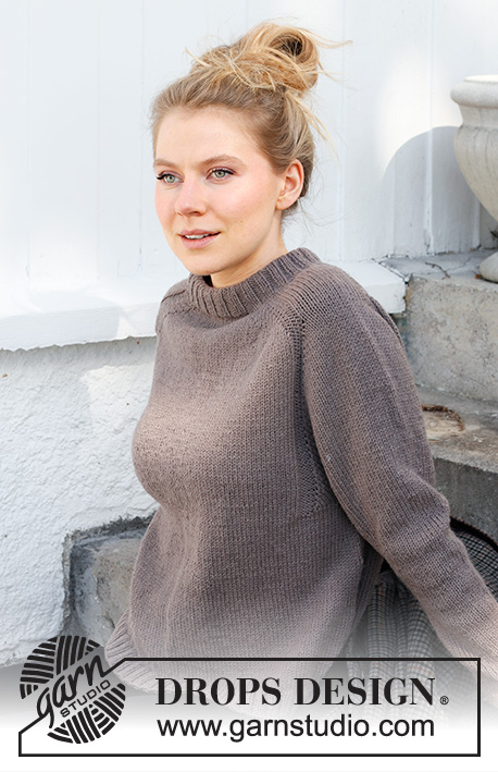 Country Muse / DROPS 216-40 - Knitted sweater in DROPS Lima. The piece is worked top down with double neck and saddle shoulders. Sizes S - XXXL.
