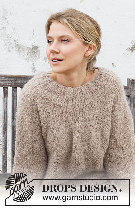 Casual Indulgence / DROPS 218-30 - Knitted jumper in DROPS Alpaca Bouclé and DROPS Kid-Silk. The piece is worked top down with round yoke. Sizes S - XXXL.