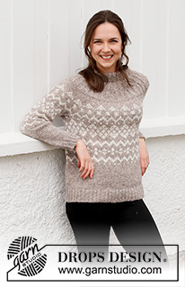 Nordic Trails Sweater / DROPS 218-9 - Knitted jumper in DROPS Air. The piece is worked top down with round yoke, rib and Nordic pattern. Sizes S - XXXL.