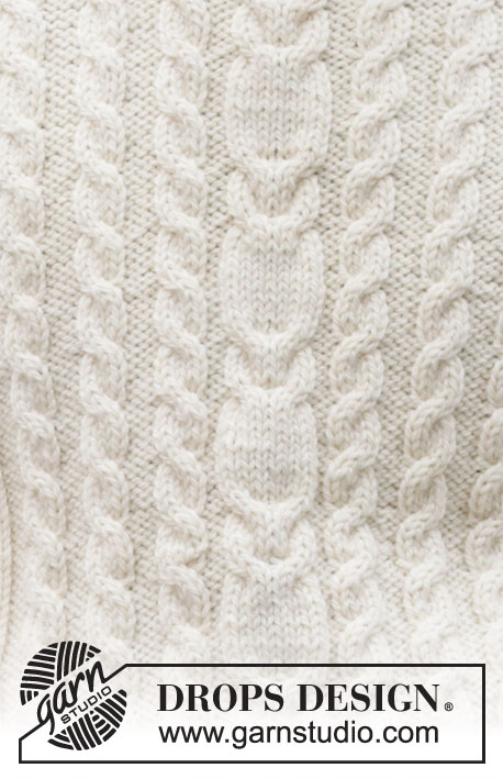 Fisher’s Moon / DROPS 219-9 - Męski sweter na drutach z warkoczami, z włóczki DROPS Alaska. Od S do XXXL