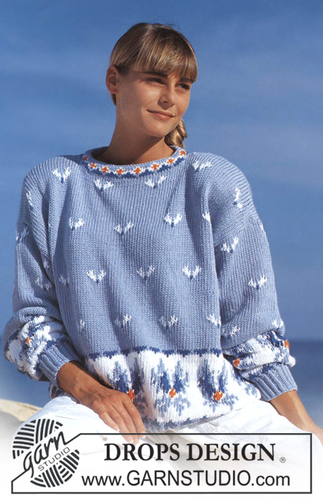 DROPS 22-5 - DROPS jumper with ice flower pattern in “Paris”.  