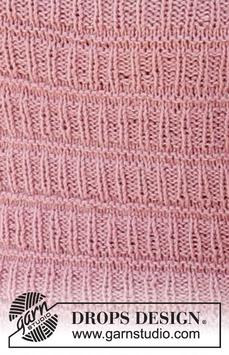 Pink Straw / DROPS 223-18 - Knitted top in DROPS Belle. The piece is worked with textured pattern. Sizes S - XXXL.