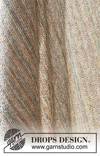 Forest Floor / DROPS 223-38 - Deka pletená diagonálně z rohu do rohu vroubkovým vzorem z příze DROPS Fabel.