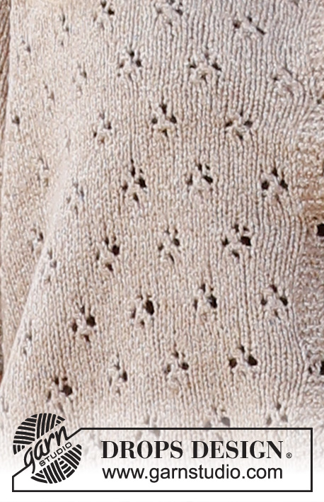 Country Roads Cardigan / DROPS 223-5 - Sweterek rozpinany na drutach ze ściegiem ażurowym i krótkim rękawem, z włóczki DROPS Flora. Od XS do XXL.