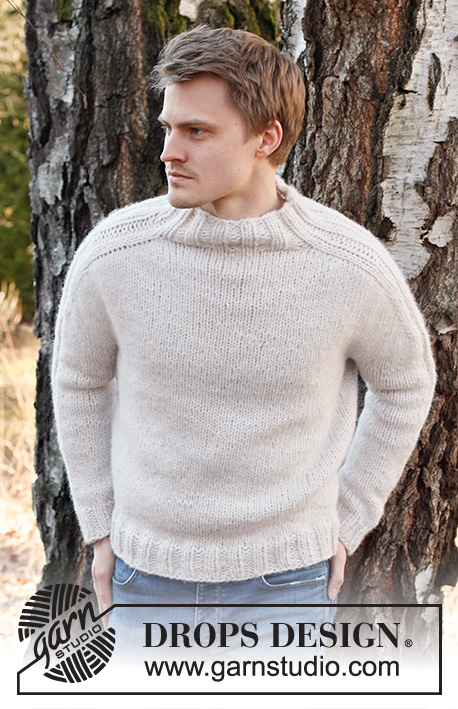 Frost Light / DROPS 224-22 - Knitted jumper for men in DROPS Wish. The piece is worked top down, with saddle shoulders and ribbed edges. Sizes S - XXXL.