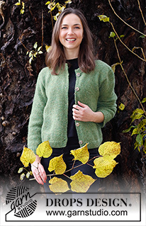 Serene Forest Cardigan / DROPS 226-27 - Knitted jacket in DROPS Air. The piece is worked in stocking stitch, with double neck. Sizes S - XXXL.