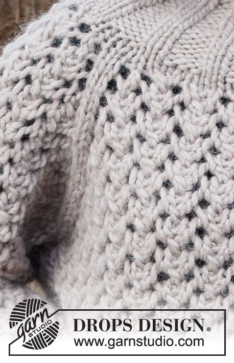 Rocky Shores Sweater / DROPS 226-29 - Strikket bluse i DROPS Snow eller DROPS Wish. Arbejdet strikkes oppefra og ned med raglan og hulmønster. Størrelse S - XXXL.