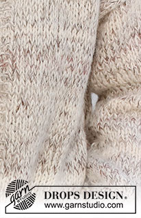 Habitat Cardigan / DROPS 227-15 - Casaco tricotado com gola, com 1 fio DROPS Fabel e 2 fios DROPS Brushed Alpaca Silk. Do S ao XXXL.