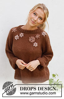 Fall Bouquet / DROPS 227-48 - Knitted sweater in 1 strand DROPS Brushed Alpaca Silk or 2 strands DROPS Kid-Silk. The piece is worked top down with raglan, embroidered flowers with French knots. Sizes S - XXXL.