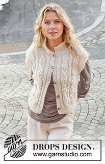 River Rapids / DROPS 227-7 - Knitted vest in DROPS Alpaca and DROPS Kid-Silk. The piece is worked with cables, bobbles and ribbed edges. Sizes S - XXXL.